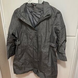 Grey rain jacket